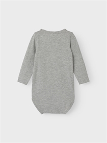 NAME IT Langærmet Body Laby Grey Melange